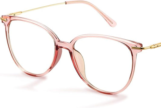 Gaoye Blue Light Blocking Glasses - Trending Round TR90 Frames, Metal Arms, UV400 Protection - Matching Soft Case