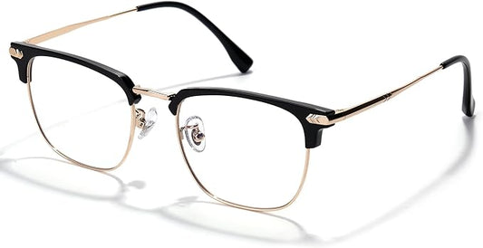ZanyLen Blue Blocker Glasses for Men Metal Browline Computer Gaming Glasses Filter Blue Ray