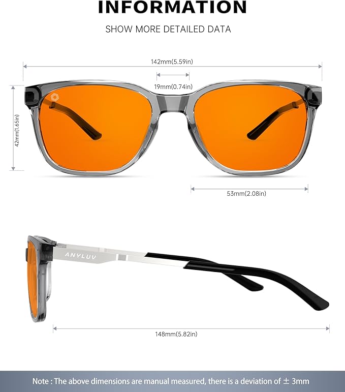 ANYLUV Blue Light Glasses for Men, Lightweight Computer Gaming Glasses, Stylish Anti Eyestrain Blue Light Blocking Men