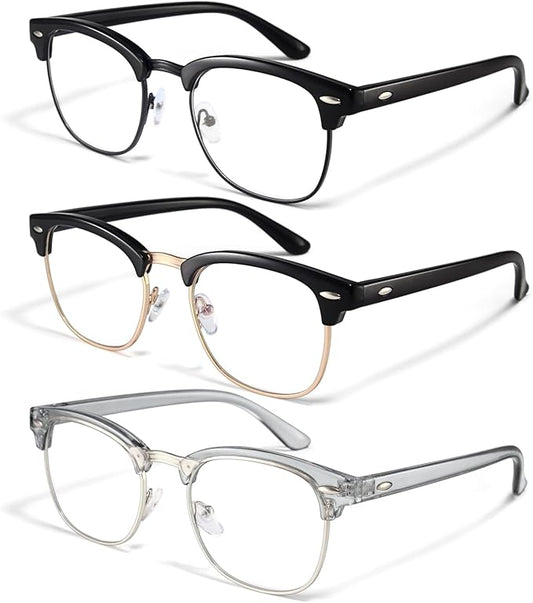 racico Blue Light Glasses for Men & Women - Mixed Material + Metal Frames with UV Protection Coating