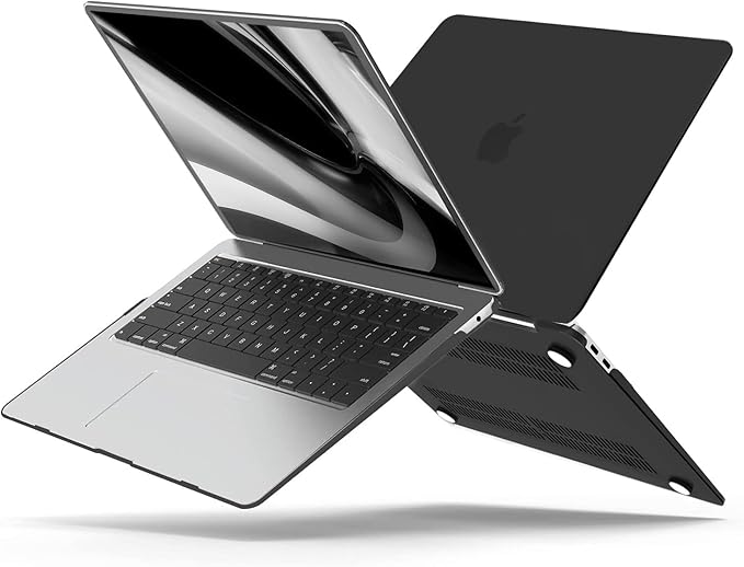 B BELK Compatible with MacBook Air 13 inch Case M1 2022 2021 2020 2019 2018 A2337 A2179 A1932 Touch ID,Matte Plastic Hard Shell for MacBook Air 13.3 inch Case+Keyboard Cover+Screen Protector, Black