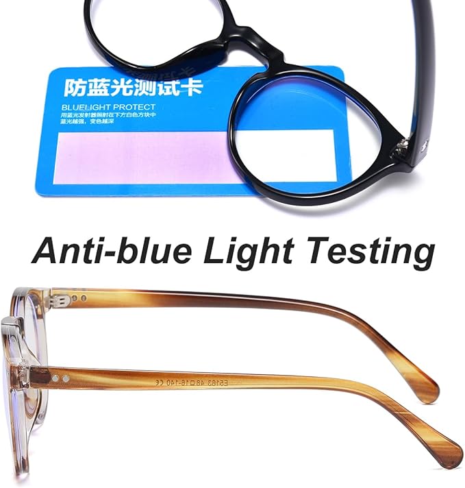 JOVAKIT Round Blue Light Glasses for Women Men Fashion Retro 90s Small Frame Computer Eyeglasses Anti Eyestrain