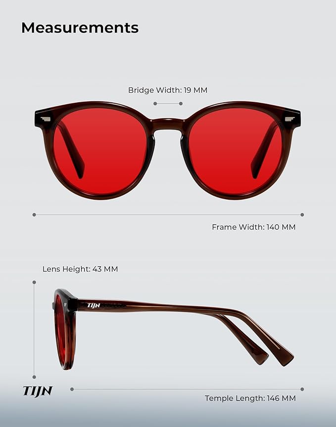 TIJN Blue Light Blocking Glasses Men Women Vintage Thick Round Rim Frame Eyeglasses