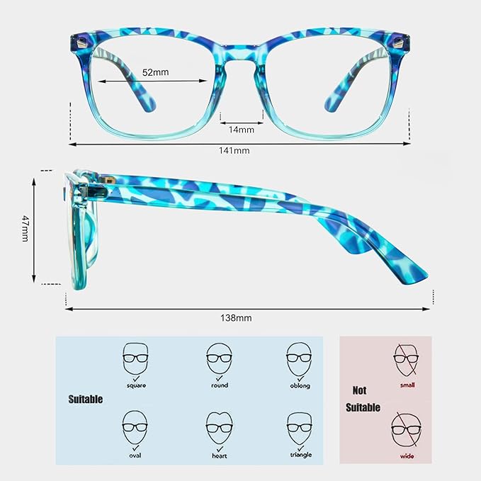 MAXJULI Blue Light Blocking Glasses,Computer Reading/Gaming/TV/Phones Glasses for Women Men(Blue Tortoise)