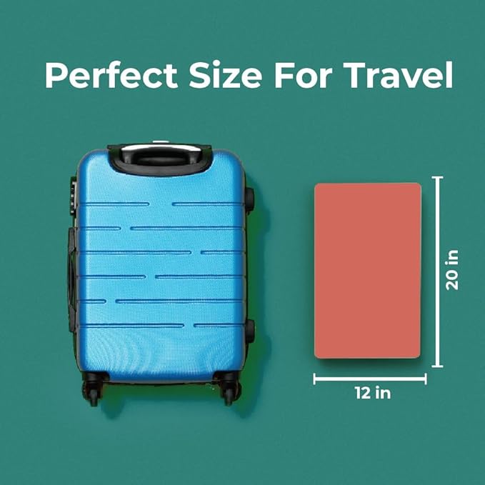 BLACK+DECKER Small Travel Desk Mat, Office Desk Pad, Computer Mat, Laptop Pad for Mobile Office, Computer Furniture Protector, Compact for Carry-On Bags, Ideal for Travel & Work (12"x 20"), Coral