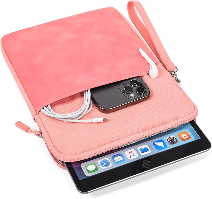 9-11 Inch Tablet Sleeve Case for 11 inch iPad A16, 11 inch iPad Air M3 M2, iPad Pro 11 M4, 10.2" 10.5" 10.9 inch iPad Pro Air, Tab S8/S9 11", Amazon Fire Max 11 / Amazon Fire HD 10 Tablet Bag, Pink