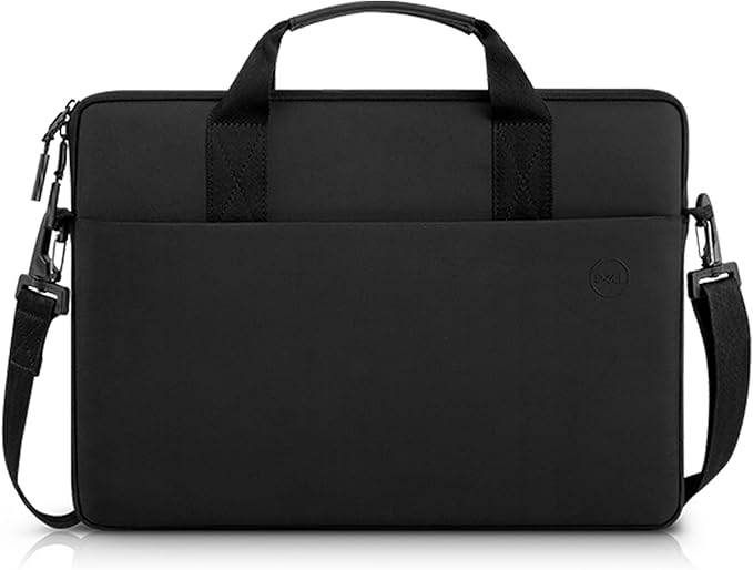 Dell 15-16 EcoLoop Pro Sleeve - CV5623 - Organizer, Front Zippered Pocket, Weather-resistant, Luggage Pass Through, Padded Carry Handles, Detachable Shoulder Strap, Nylex Lining Material - Black
