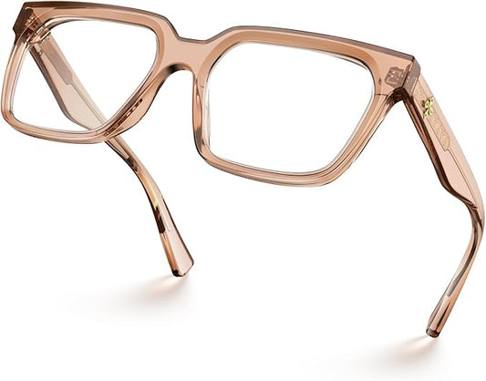 VISOONE Rectangle TR90 Blue Light Blocking Glasses Computer Eyewear with Preppy Look for Women and Men Cougar