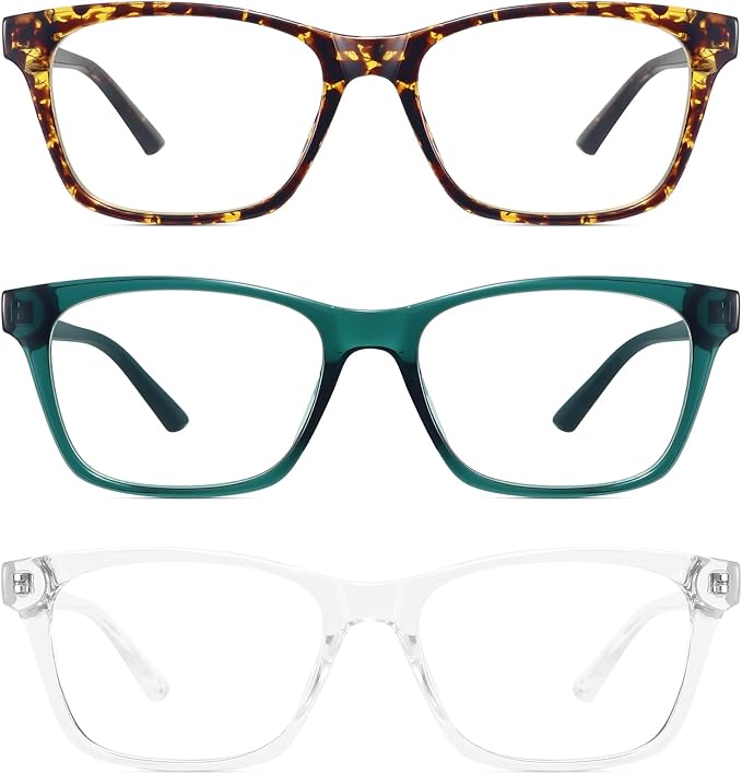 MEETSUN 3-Pack Blue Light Blocking Glasses, Anti Eye Strain Headache, Computer Glasses UV400 (Blue + Clear + Tortoise)