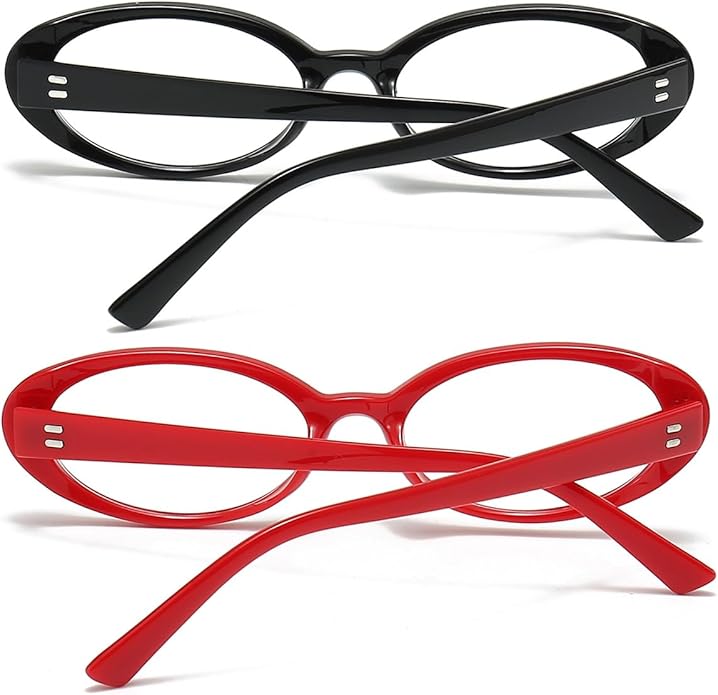 JOVAKIT Oval Blue Light Blocking Glasses for Women Men Vintage Fashion Small 90s Retro Oval Frame Style Eyeglasses