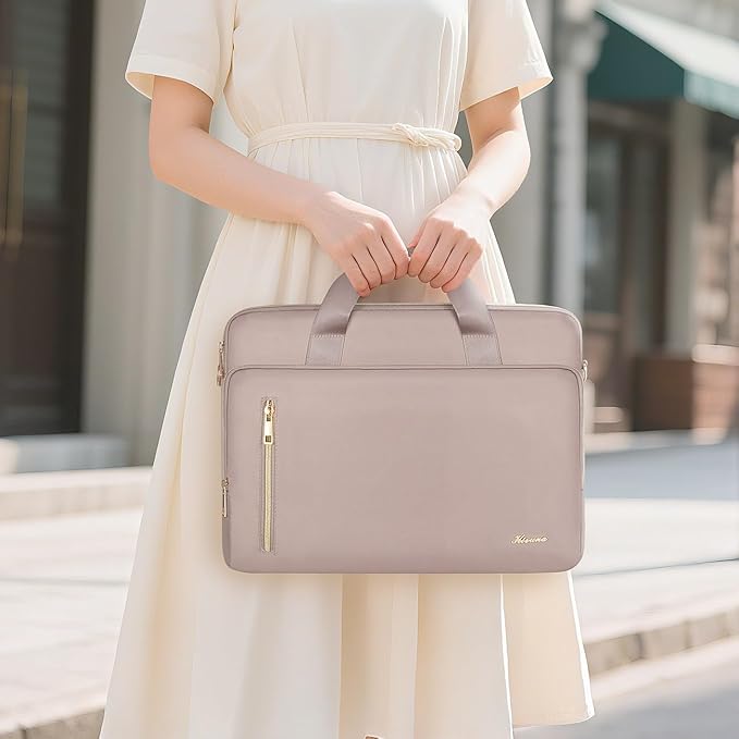 KIZUNA Laptop Bag 14 Inch Computer Shoulder Case Sleeve Briefcase For MacBook Air 15 M4 M3 M2/15 Surface Laptop 7 6 5/Lenovo Flex 14/14" HP EliteBook 840 G5/14 Yoga Slim 7i Pro X/Dell,Khaki