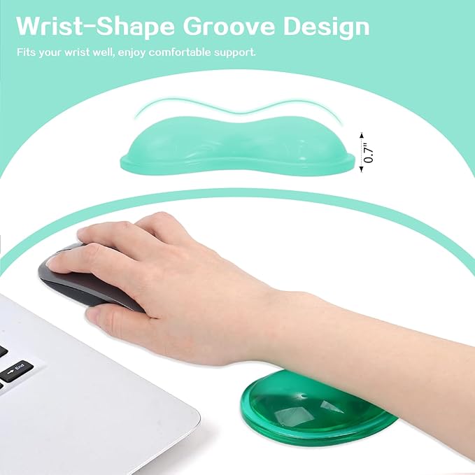 Gel Keyboard & Mouse Wrist Rest Set - Keyboard Wrist Rest Pad & Mouse Support for Office Gaming Pad Computer Laptop Ergonomic Comfortable Pain Relief- Pad Set (Mouse Support Only)