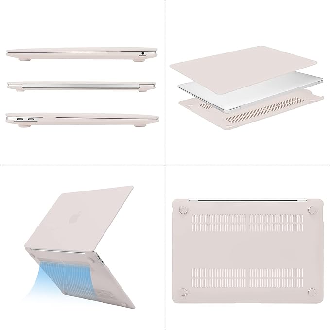 MOSISO Compatible with MacBook Air 13 inch Case M1 Chip 2021-2018 Release A2337 A2179 A1932, Plastic Hard Shell&Keyboard Cover&Screen Film&Storage Bag for MacBook Air 13.3 inch Case, Rock Gray