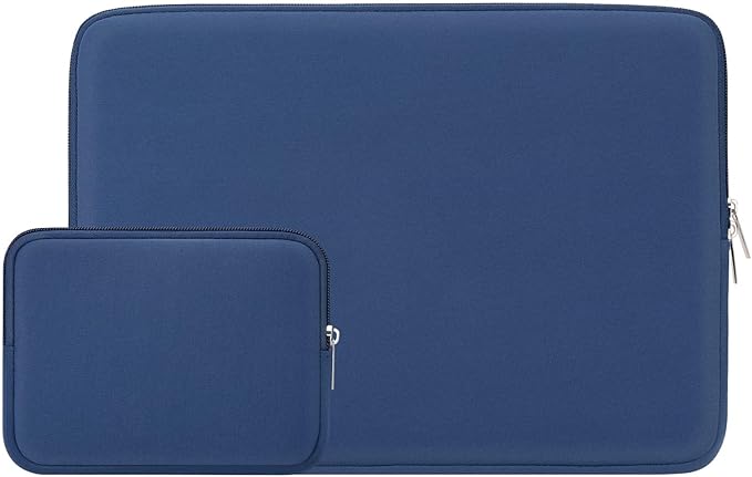 RAINYEAR 14 Inch Laptop Sleeve Case Protective Soft Padded Zipper Cover Carrying Computer Bag with Accessories Pouch, Compatible with 14" Notebook Tablet Chromebook (Navy Blue)