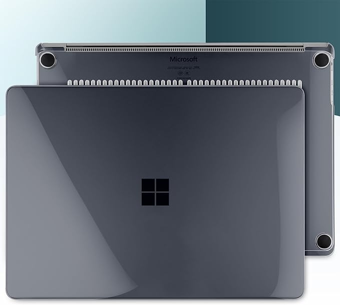 Batianda Crystal Case for Microsoft Surface Laptop 15-inch 7th Edition Copilot+ PC 2024 2025 Release Lightweight Durable Scratch-Resistant Easy Install, with Keyboard Cover & Screen Protector, Black