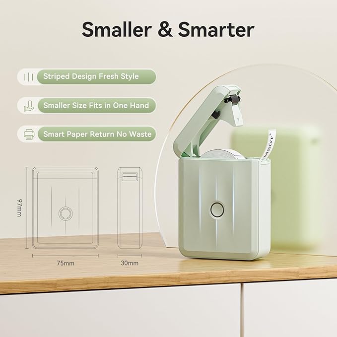 NIIMBOT Label Maker Machine Bluetooth Label Printer for School Home Office Organization, Wireless Mini Labeler D110 Upgraded Version, Label Machine with 1 Label Tape, Green