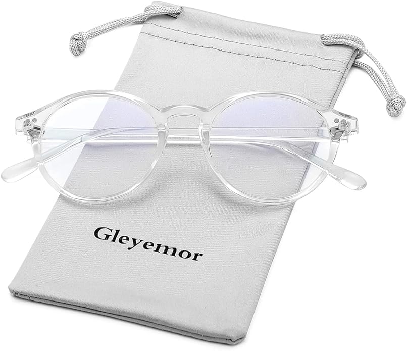 Gleyemor Blue Light Glasses for Men Women, Vintage Round Frame Computer Eyeglasses
