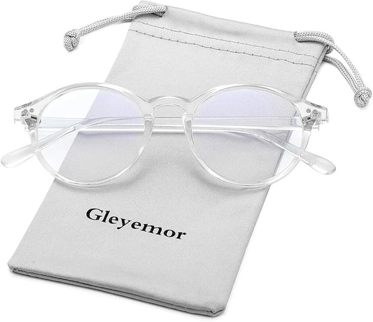 Gleyemor Blue Light Glasses for Men Women, Vintage Round Frame Computer Eyeglasses