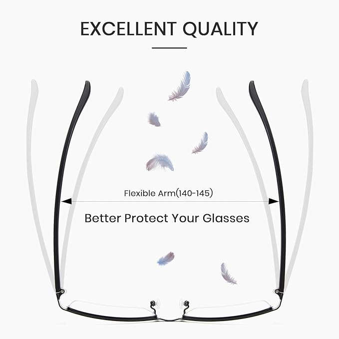 Cyxus Blue Light Blocking Glasses for Men Woman Semi Rim Computer Gaming Office Study Eyeglasses with UV Protection 8001