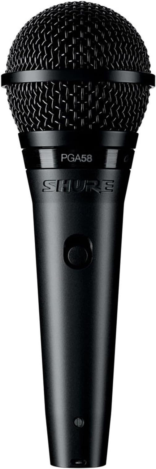 Shure PGA58 Dynamic Microphone - Handheld Mic for Vocals with Cardioid Pick-up Pattern, Discrete On/Off Switch, 3-pin XLR Connector, 15' XLR-to-QTR Cable, Stand Adapter and Zipper Pouch (PGA58-QTR)