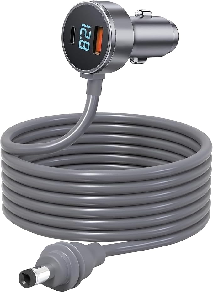 URANT12V-48V DC Power Cable for Starlink Mini,18AWG Heavy Duty Car Power Adapter with Voltage Display,USB-C PD Fast Charging,Step-up Voltage Stabilizer for RV,Truck,Marine & Off-Road(10FT)