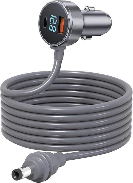 URANT12V-48V DC Power Cable for Starlink Mini,18AWG Heavy Duty Car Power Adapter with Voltage Display,USB-C PD Fast Charging,Step-up Voltage Stabilizer for RV,Truck,Marine & Off-Road(10FT)