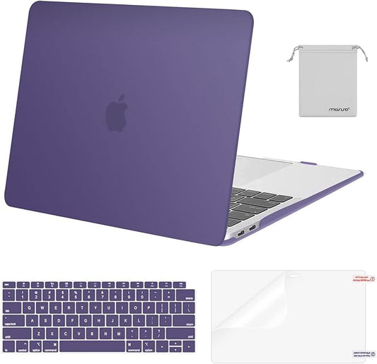 MOSISO Compatible with MacBook Air 13 inch Case M1 Chip 2021-2018 Release A2337 A2179 A1932, Plastic Hard Shell&Keyboard Cover&Screen Film&Storage Bag for MacBook Air 13.3 inch Case, Imperial Purple