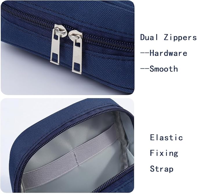 E-Tree Storage Pouch for Small Electronics and Accessories,Tech Bag,Electronic Organizer Case Compatible with MacBook Laptop Charger,Mouse,Cables,Hub,Power Bank,Earphone,Toiletries Cosmetics (Grey)