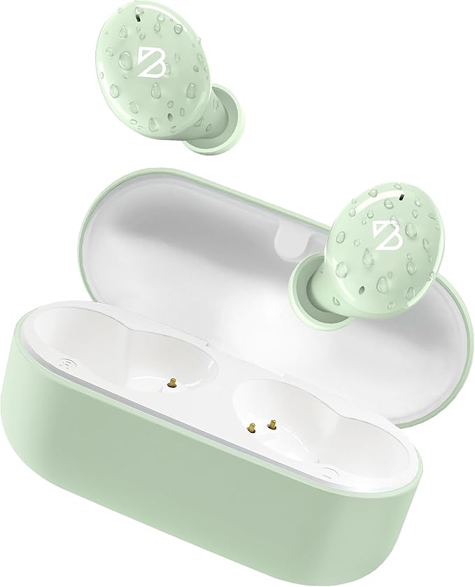 Back Bay Audio Tempo 30 Wireless Earbuds for Small Ears - Award-Winning Sound, Sweatproof Bluetooth Earbuds, Comfortable Ear Buds for Women, Green Earphones Small Ear Canals, Long Battery Headphones