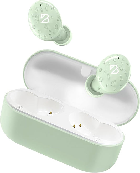Back Bay Audio Tempo 30 Wireless Earbuds for Small Ears - Award-Winning Sound, Sweatproof Bluetooth Earbuds, Comfortable Ear Buds for Women, Green Earphones Small Ear Canals, Long Battery Headphones