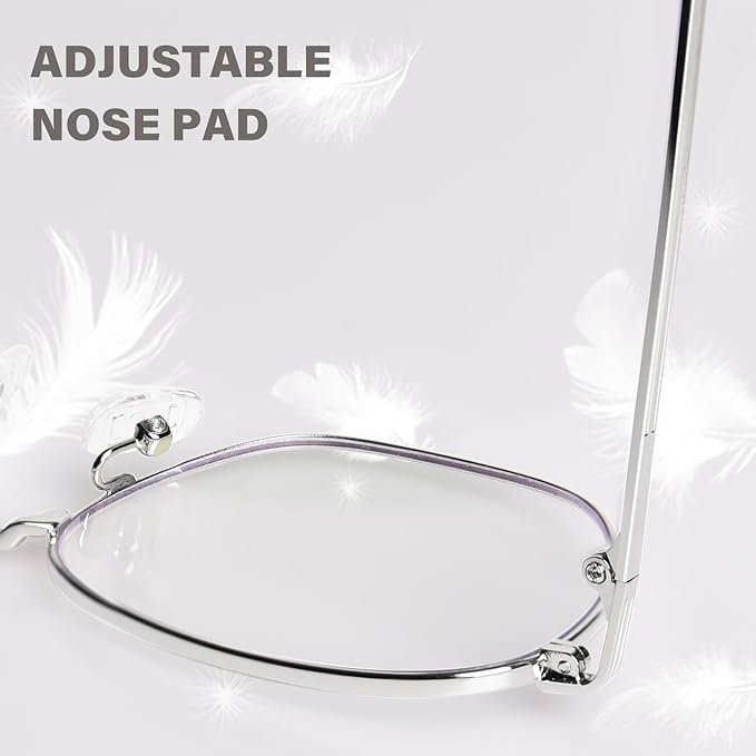 OPTOFENDY Metal Blue Light Blocking Glasses for Women Men, Fashion Square Computer Eyeglasses