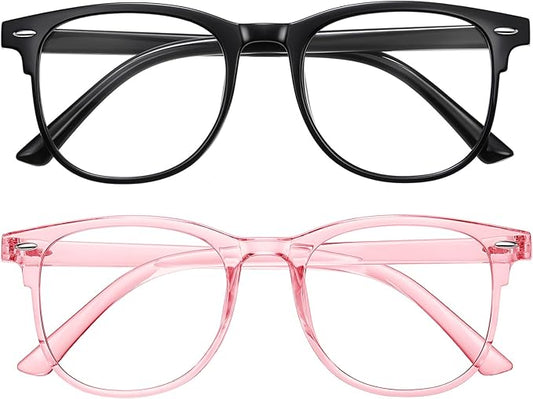 Okany Blue Light Blocking Glasses for Women Men Woman Black Computer Screen Filter Gaming Glasses Womens Mens 99.9% Blue Light Blocker Round Fashion Eye Glasses