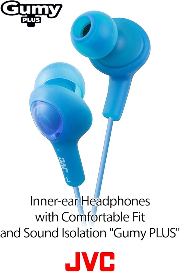 JVC HAFX5A Gumy Plus Inner Ear Headphones (Blue)