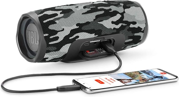 JBL Charge 4 Portable Bluetooth Speaker (Black/White Camouflage)