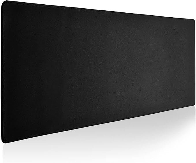 Large Gaming Mouse Pad with Durable Stitched Edges, Non-Slip Rubber Base, Black Mousepad Mouse Mat Desk Pad for Home Office Gaming, 35.4''x15.7''x0.12'', Black