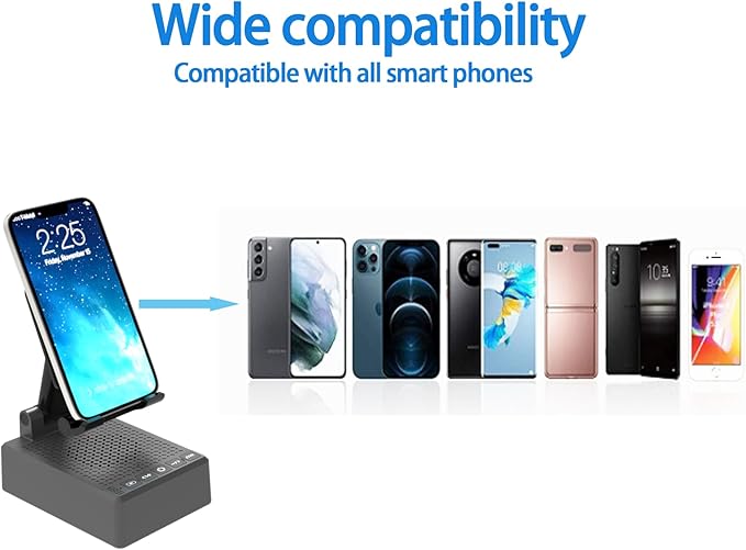 Gifts for Men Him Dad Women, Cell Phone Stand with Wireless Bluetooth Speaker and Anti-Slip Base HD Surround Sound Perfect for Kitchen with Bluetooth Speakers for Desk Compatible with iPhone Speaker