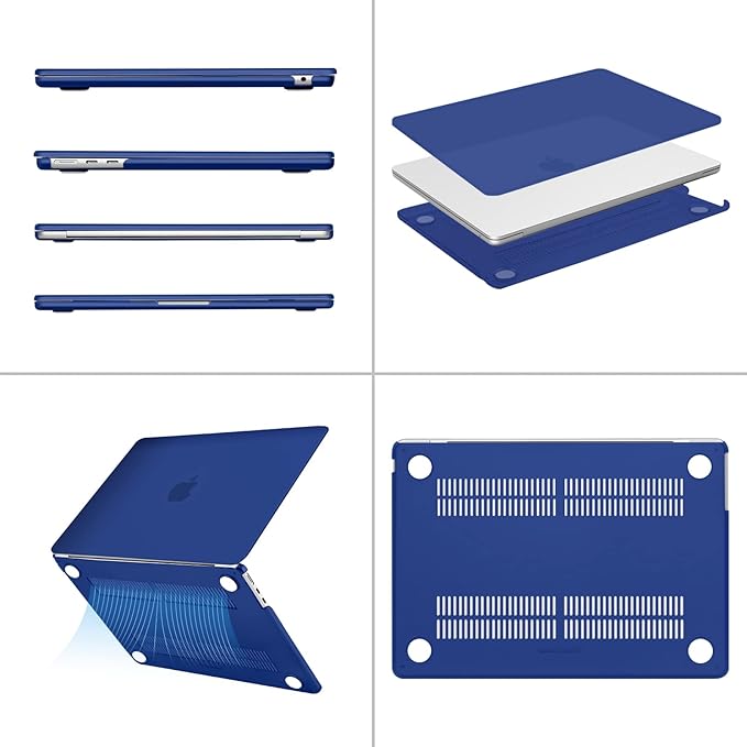 MOSISO Compatible with MacBook Air 13 inch Case M5 2026 M4 2025 M3 M2 2024-2022 A3449 A3240 A3113 A2681, Hard Shell&Keyboard Cover&Screen Film&Type C for MacBook Air 13.6 inch Case, Royal Blue