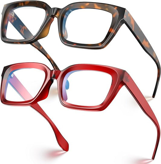 VISOONE Chunky Square Blue Light Blocking Glasses with Anti Computer Glare for Working Women Men MONTANA