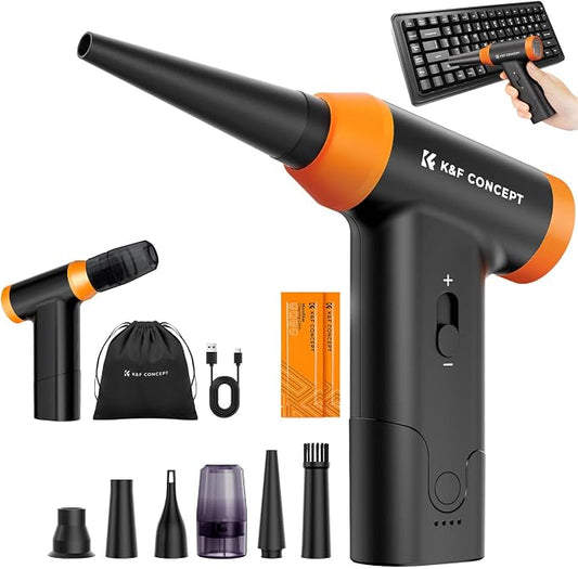 K&F Concept BS200 Blower & Suction 2 in 1 Compressed Air Duster, 150000RPM Super Power Electric Air Duster, Stepless Speed Regulation, Portable Dust Blower for Computer, Keyboard, House, Outdoor, Car by KFCONCEPT