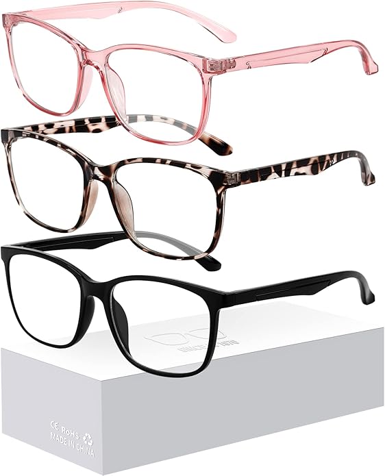 Oilway Blue-Light Blocking Glasses for Women Men - 3Pack Computer Reading/Gaming/TV/Phones Glasses Anti Eyestrain