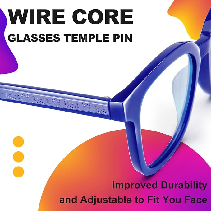 VISOONE Square Blue Light Blocking Glasses TR90 Anti Glare Computer Gaming for Women Men NOE