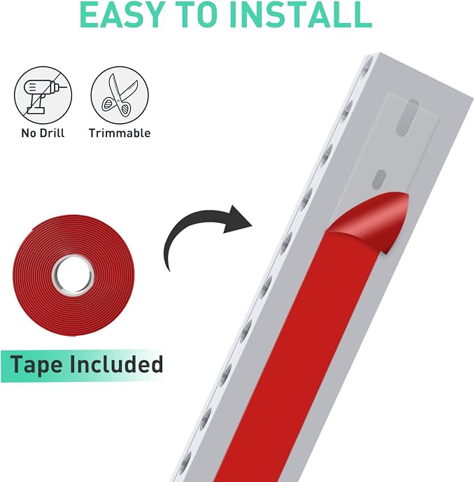 ENONCI Updated White Cable Raceway Kit, 155（10x15.5） inch Open Slot Wire Covers for Cords, Cable Management System to Hide Under Desk/TV/Computer/Net/Power Cords(Pack 10) - Image 5