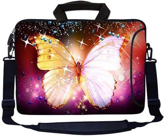 LSS 13.3 inch Laptop Sleeve Bag Notebook with Extra Side Pocket, Soft Carrying Handle & Removable Shoulder Strap for 12" 12.1" 13" 13.3" Apple MacBook Air, GW, Acer, Aspire Asus, Dell, HP, Sony,