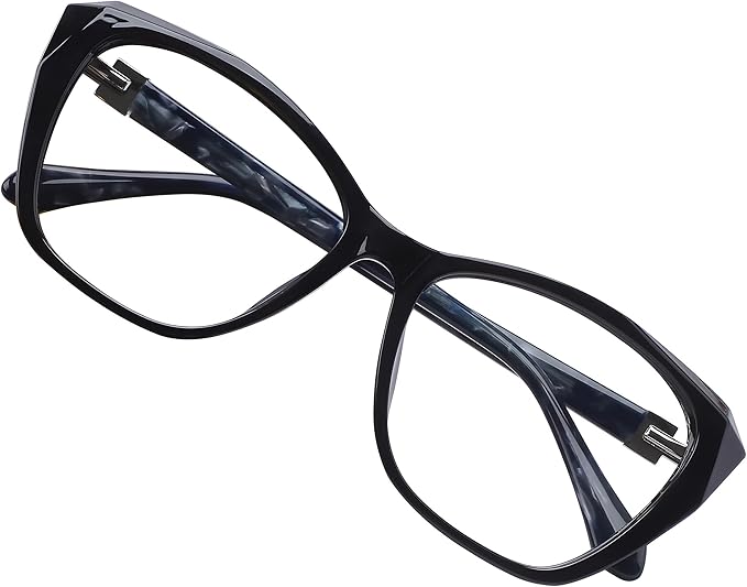 DOERAYM Blue Light Glasses for Woman with Square Decoration,Reading Glasses for office & computer games