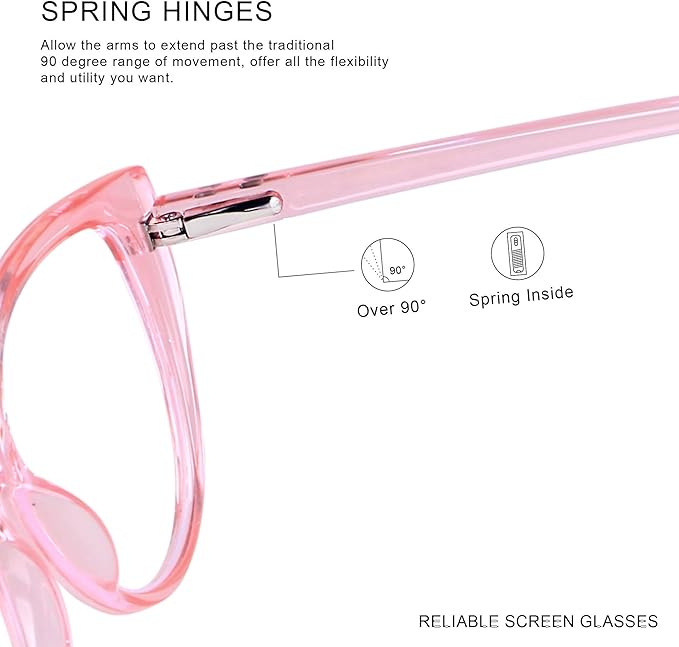 ANDWOOD Blue Light Blocking Glasses Women Bluelight Blocker Computer Cateye Clear Cat Eye Eyeglasses Frame AR003