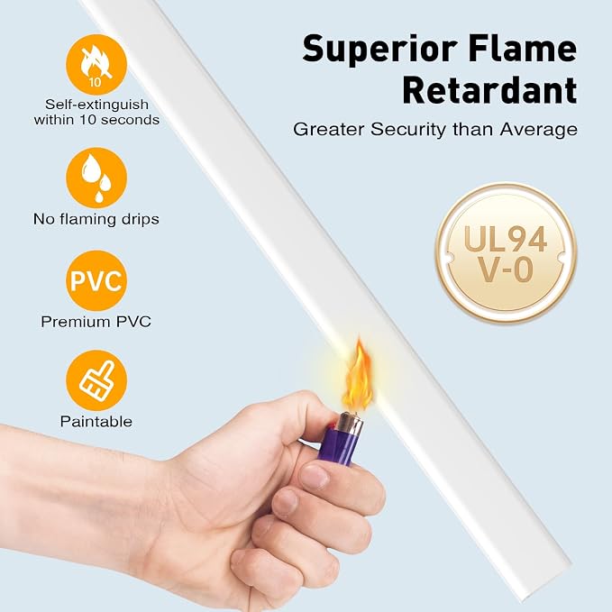 Delamu Cord Hider, 236in Cable Hider, Cord Covers for 2-3 Wires on Wall, Wire Covers for Cords, Wire Hiders for TV on Wall, Easier Setup Cable Cover Cable Management, W0.94 H0.47in,White - Image 4