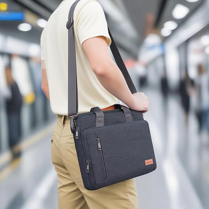 KIZUNA Laptop Bag 17 Inch Computer Shoulder Messenger Case Sleeve Briefcase For 17" IdeaPad 3i Gen7/LG gram 17/17.3" MSI 17/Dell G7/17.3" HP ProBook 470/Ideapad 700/DELL,Dark Grey
