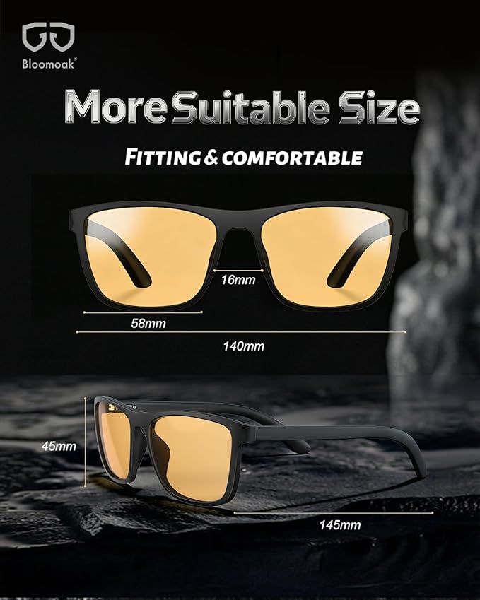 Bloomoak 100% Red Lens Blue Green Light Blocking Glasses- Dual AR Coatings Sleep Glasses Before Bed - Anti Glare, Fatigue