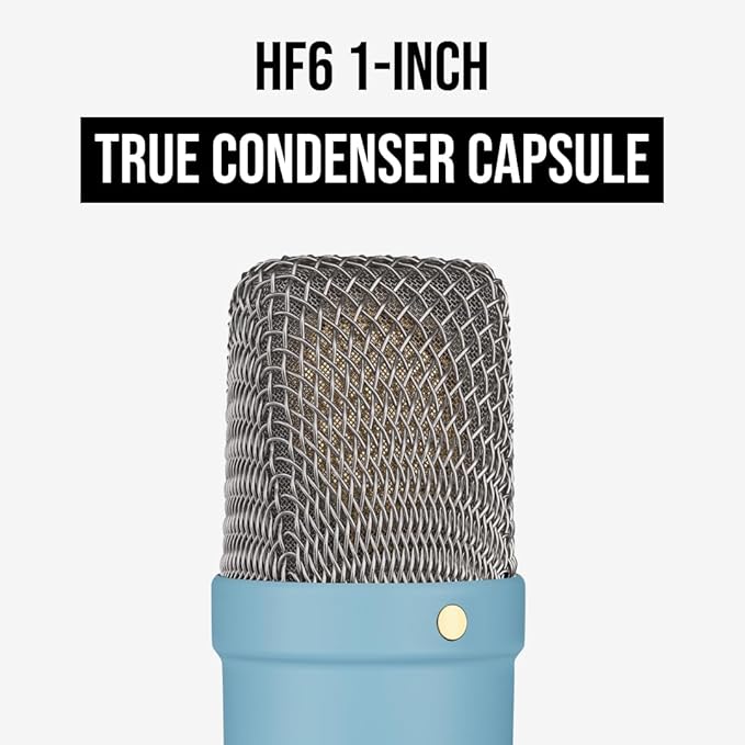 RØDE NT1 Signature Series Large-Diaphragm Condenser Microphone with Shock Mount, Pop Filter and XLR Cable for Music Production, Vocal Recording, Streaming and Podcasting (Blue, NOT USB Microphone)