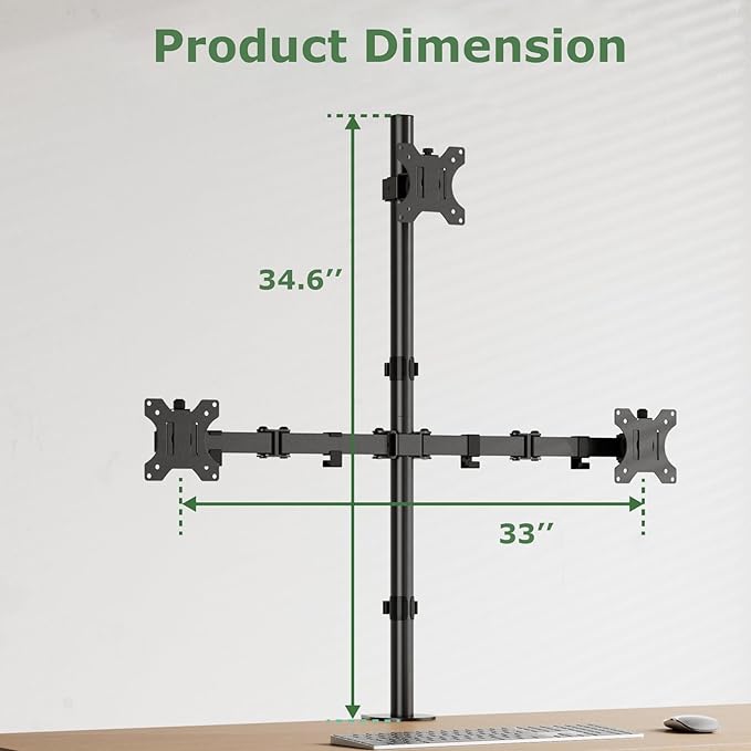 UPGRAVITY 3 Monitor Desk Mount for 17 to 32 inch Screens, Fully Adjustable Triple Monitor Stand with Tilt,Swivel,Rotate, Each Arm Holds up 17.6 lbs,VESA Mount 75x75/100x100mm, Clamp & Grommet Kit